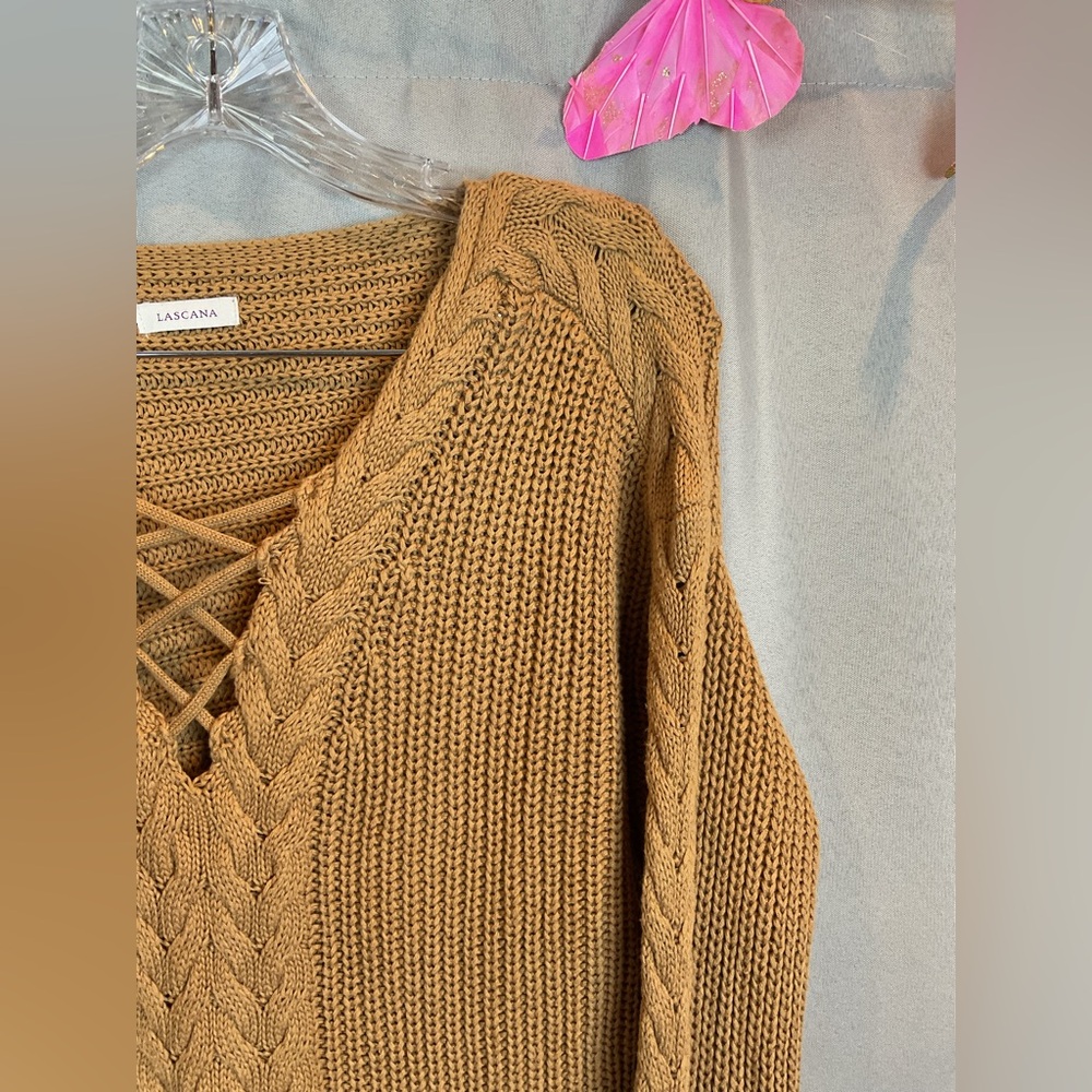 Lascana Golden Brown Lace Up Sweater- Size 4-6 - Picture 6 of 8